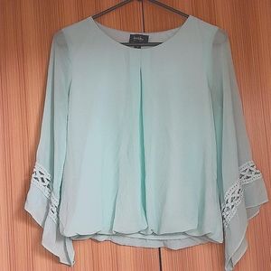 By&By Brand Soft Teal Flowy Top Juniors Size M